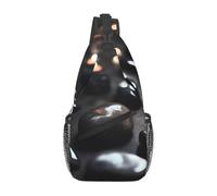 WSSYYBF Sac de poitrine noir Mystery Heart Stone Cross en diagonale. Sac bandoulière réglable et respirant, sac à bandoulière de voyage