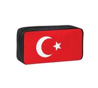 WSSYYBF Trousse à crayons simple et spacieuse en tissu Oxford 600D avec drapeau de la Turquie, idéale pour le bureau et les voyages.