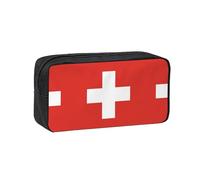 WSSYYBF Trousse à stylos simple et spacieuse avec drapeau suisse. Grande trousse spacieuse, Oxford 600D avec fermeture éclair pour le travail, le bureau, la mode féminine