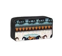 WSSYYBF Trousse à stylos simple et spacieuse avec motif cheval et rayures. Grande trousse spacieuse, Oxford 600D avec fermeture éclair, pour le travail, le bureau, la mode féminine