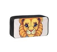 WSSYYBF Trousse à stylos simple et spacieuse avec motif petit lion de dessin animé. Grande trousse spacieuse, Oxford 600D avec fermeture éclair pour le travail, le bureau, la mode féminine