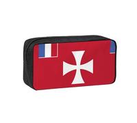 WSSYYBF Trousse simple et spacieuse en tissu Oxford 600D avec drapeau des îles Wallis et Futuna, idéale pour le bureau et les voyages.