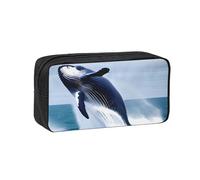 WSSYYBF Whales at sea Trousse simple et spacieuse. Grande trousse spacieuse, Oxford 600D avec fermeture éclair pour le travail, le bureau, la mode féminine
