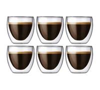 WST Coffret De 6 Tasse À Café-Expresso-Espresso En Verre - 80Ml , Set-Tasses À Café Double Paroi, Tasse Expresso Originale.