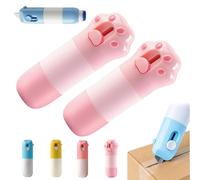 WstaIutno 2 in 1 Privacy Wipe Box Cutter and 2-in-1 Box Cutter & Thermal Paper Eraser Pen for Home Office Package Opener and Courier Label Privacy Coverage Ink Remover (Cat*2)