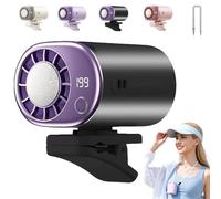 WstaIutno 2026 Car Clip on Air Conditioner Fan, Car Clip on Air Conditioner with LED Display, 360° Rotation, 199 Speeds Adjustable, USB Rechargeable Personal Cooling Fan for Any Scenario (Gray)