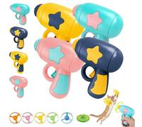 WstaIutno Interactive Cat Fetch Toy and Flying Cat Toy Set - Bamboo Dragonfly Catapult Pistol - Pet Disc Launcher with Accurate Dimensions for Active Indoor Play (All)