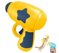 WstaIutno Interactive Cat Fetch Toy and Flying Cat Toy Set - Bamboo Dragonfly Catapult Pistol - Pet Disc Launcher with Accurate Dimensions for Active Indoor Play (Yellow)