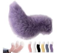 WstaIutno Remote Control Electric Car Tail, Cute Fuzzy Tail Car Decoration and Rechargeable Plush Animal Moving Accessory for Daily Commute and Family Road Trip (B-Purple)