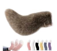 WstaIutno Remote Control Electric Car Tail, Cute Fuzzy Tail Car Decoration and Rechargeable Plush Animal Moving Accessory for Daily Commute and Family Road Trip (B-Khaki)