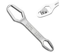 WstaIutno Universal Double Ended Wrench - Reliable Self Adjusting Wrench for Auto Mechanics - Multifunctional Multi Size Hand Tool for a Weekend Family Road Trip (Silver, 8-22-160mm)