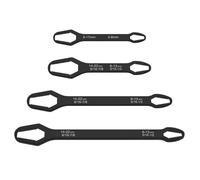 WstaIutno Universal Double Ended Wrench - Reliable Self Adjusting Wrench for Auto Mechanics - Multifunctional Multi Size Hand Tool for a Weekend Family Road Trip (Black, 4Pcs)