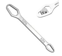 WstaIutno Universal Double Ended Wrench - Reliable Self Adjusting Wrench for Auto Mechanics - Multifunctional Multi Size Hand Tool for a Weekend Family Road Trip (Silver, 8-22-270mm)