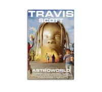WSTEWOO Astroworld Album Travis Scott - Affiche de musique - Toile décorative - Décoration murale - Style sans cadre - 40 x 60 cm