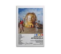 WSTEWOO Astroworld Travis Scott Album de musique Poster Musique Artiste Album Toile Décoration murale Décoration murale Style sans cadre 30 x 45 cm