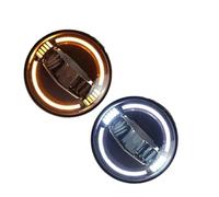 WSUMKH Feux Phares Ampoules De Phares LED 7 Pouces Rond Moto Phare Bleu DRL Angle Yeux Clignotant Pour Mazda Na Pour Miata Pour MX-5 Première Génération RX-7 Phare Voiture