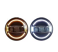 WSUMKH Feux Phares Ampoules De Phares LED 7 Pouces Rond Moto Phare Bleu DRL Angle Yeux Clignotant Pour Toyota Pour Land Pour Cruiser FJ40s FJ45s FJ60 Phare Voiture