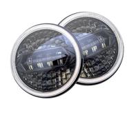 WSUMKH Feux Phares Phare LED 7 Pouces H4 Avec Feux Jour Ronds Clignotants Jaunes Blancs (effet Œil D'ange) Pour UAZ 4x4 Jungle/Pour Hunter Tout-terrain/monospace Phare Voiture