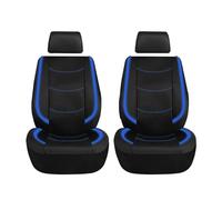 WSUMKH Housses Sieges Ensemble Housses Siège Voiture Universelles Coussin Véhicule en Cuir PU Protection Entièrement Entourée Plupart Camions SUV(Blue 2 Piece)