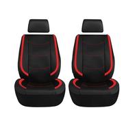 WSUMKH Housses Sieges Ensemble Housses Siège Voiture Universelles Coussin Véhicule en Cuir PU Protection Entièrement Entourée Plupart Camions SUV(Red 2 Piece)