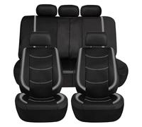 WSUMKH Housses Sieges Ensemble Housses Siège Voiture Universelles Coussin Véhicule en Cuir PU Protection Entièrement Entourée Plupart Camions SUV(Gray Set)