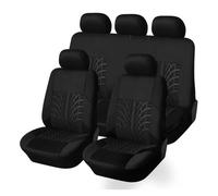 WSUMKH Housses Sieges Le Siège De Voiture Pression Voie Pneu Couvre Tissu Universel SUV Van Automobile Airbag Compatible(Black Brown)
