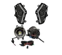 WSUMKH Jeu De Phares Feu Antibrouillard LED DRL Pour Toyota Pour RAV4 2019 2020 2021 2022 Couvercle Calandre Cadre Clignotant Yeux D'ange(DRL Fog Red Ring)