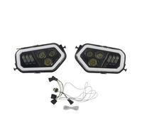 WSUMKH Phare LED Noir Avec Anneau Halo Pour Polaris RZR 800/900, Accessoires De Remplacement Kit Phares Moto