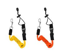 Wswqop 2 Pièces de Sécurité Kayak Bateau Pagaie Laisse Longe Canne à Pêche Lanière, Jaune Orange