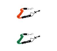 Wswqop 2 Pièces de Sécurité Kayak Bateau Pagaie Laisse Longe Canne à Pêche Lanière, Vert Orange