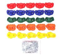 Wswqop 25 Pièces Prises d'escalade pour Mur Rochers d'escalade Enfants Accessoires Grimpe Arbre Jouet Pierre de Grimpe Matériau PP Robuste Adapté Aux Aires D, Pas de Corde