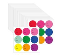 Wswqop 300 Pièces Étiquettes Cadeaux Autocollants Circulaires pour Présents Étiquettes de Mariage de Rentrée en PVC pour Une Touche Élégante pour Pâques Fête, Set B