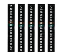 Wswqop 5 Pièces Thermomètre Aquarium Bande Température Numérique Autocollant Réutilisable Papier Lecture Rapide Adapté Test Reptile Maison 13x1.8cm