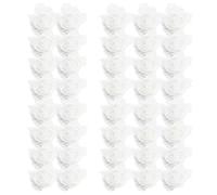 Wswqop 50 Pièces Tête de Fleur DIY Boule Florale Accessoire pour Cheveux Artificiel Bouquet de Mariée en Mousse Convient Panier Fleurs, Blanc