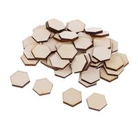 Wswqop 54 Hexagones en Bois, Formes Géométriques, pour Loisirs Créatifs et Scrapbooking.