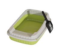 Wswqop Bac à Litière pour Animaux, Bac à Litière pour Chat, Accessoires pour Animaux, Bac à Litière pour Chat avec Rebord, Vert