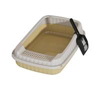 Wswqop Bac à Litière pour Animaux, Bac à Litière pour Chat, Accessoires pour Animaux, Bac à Litière pour Chat avec Rebord, Jaune