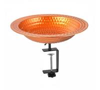 Wswqop Bain d'oiseaux Suspendu Mangeoire Abreuvoir Décor de Jardin en Fer Finition Bronze Classique Support au Sol et Accroche Chaîne Adapté aux Pelouses, À Pince