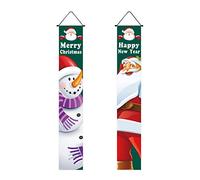 Wswqop Bannière de Noël Porte Drapeau Décoration Suspendue Extérieure Polyester Accrochage Robuste Réutilisation Pratique Adaptée pour Décorations, Style A