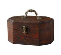 Wswqop Boîte à Bijoux Coffre Vintage Boîte de Rangement Coffret à Babioles avec Couvercle à Charnière Adaptée pour Pinces à Cheveux et Broc, Rouge