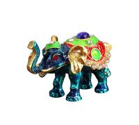 Wswqop Boîte à Bijoux Élégante Coffret Élémentaire en Forme D'Éléphant avec Couvercle en Alliage Artisanat Raffiné pour Rangement de Colliers Boucles D'Oreil, Style A