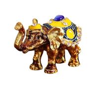 Wswqop Boîte à Bijoux Élégante Coffret Élémentaire en Forme D'Éléphant avec Couvercle en Alliage Artisanat Raffiné pour Rangement de Colliers Boucles D'Oreil, Style C