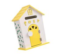 Wswqop Boîte Aux Lettres Murale En Bois pour Jardin, Style Rustique, Décorative, pour Café, Dimensions 22 X 12 X 32 Cm, jaune
