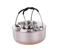 Wswqop Bouilloire de Camping Bouilloire à Eau Bouilloire en Plein Air Bouilloire à Thé de Camping en Acier Inoxydable Théière pour Camp Randonnée Barbecue Da, 1.5L