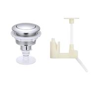 Wswqop Bouton de Chasse D'Eau Rond Accessoire Réservoir Toilettes Remplacement Simple Appui Facile à Installer Matériau Pp Adapté à Salle de Bain Maison Hôte, Argent