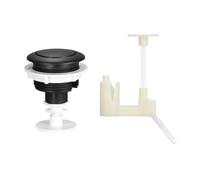 Wswqop Bouton de Chasse D'Eau Rond Accessoire Réservoir Toilettes Remplacement Simple Appui Facile à Installer Matériau Pp Adapté à Salle de Bain Maison Hôte, Noir