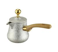 Wswqop Cafetière, Chauffe-beurre et Pot à Lait En Acier Inoxydable avec Poignée En Bois Isolée pour Une Utilisation En Toute Sécurité à La Maison, En Restaur, 15.5 Cm X 23 Cm X