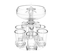 Wswqop Casier à Vin Transparent de Distributeur de Vin En Verre de 6 Shots pour La Maison de Barre de Cadeaux de Partie, Pas de lumières