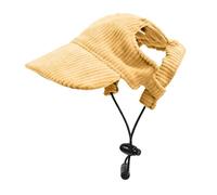 Wswqop Casquette de Baseball pour Chien avec Ouvertures pour Les Oreilles et Visière Pare-soleil, Couvre-chef Respirant avec Sangle Réglable pour Les, Jaune, Xl