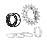 Wswqop Cassette Vélo Aluminium Alliage Pièce Unique Pignon Sprocket Conversion Fixie Production Intégrée Résistant Installation Pratique Convient pour, Argent